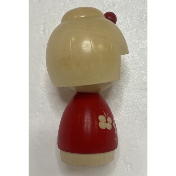 Vintage 4.5" JAPANESE Wooden KOKESHI DOLL Traditional JAPAN Mid-Century FIGURINE - Picture 4 of 6